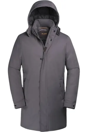 MOORER Jassen, Heren, Grijs, 2Xl, Gewatteerde Winterjas met Ganzendons