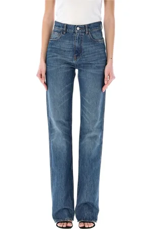 COPERNI Jeans, Dames, Blauw, M, Denim, Blauwe Straight Leg Denim Jeans