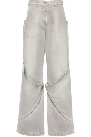 The Attico Jeans, Dames, Grijs, W28, Katoen, Vintage Grijze Lange Broek