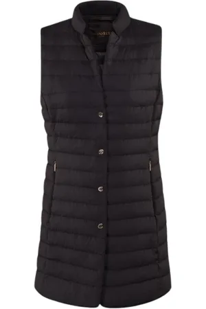 MOORER Jassen, Dames, Zwart, XS, Gewatteerd ganzendons lang vest
