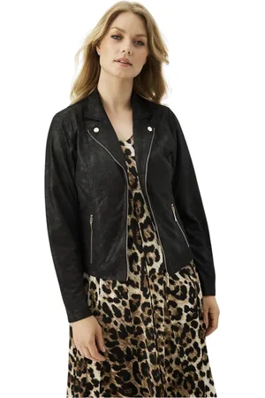 In Front Jassen, Dames, Zwart, XL, Zwarte Blazer Jas met Ritszakken