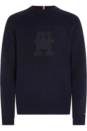 Tommy Hilfiger Truien, Heren, Blauw, M, Katoen, Monogram Crew Neck Sweatshirt