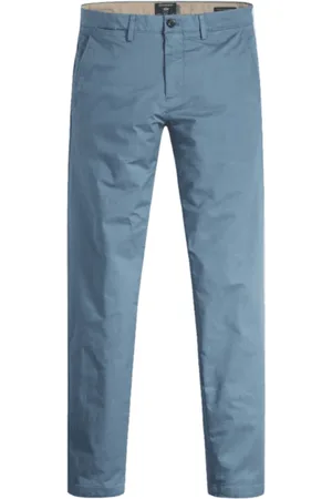 Dockers Broeken, Heren, Blauw, W32, Katoen, Slim Tapered Flex Alpha Broek