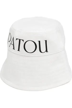 Patou Accessoires, Dames, Wit, M, Katoen, Logo-Print Bucket Hat Wit