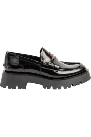 Alexander Wang Schoenen, Dames, Zwart, 40 EU, Leer, Amandel Teen Leren Loafers