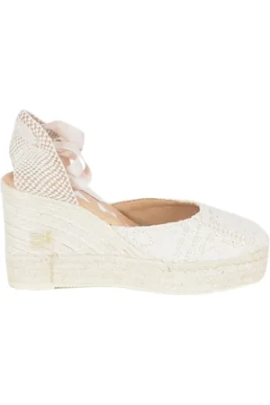 MANEBI Schoenen, Dames, , 40 EU, Jute, Gehaakte espadrilles Yucatan model platform