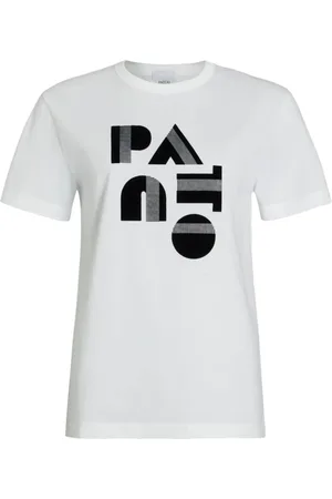 Patou Tops, Dames, Wit, M, Katoen, Wit Jersey Logo Print T-Shirt