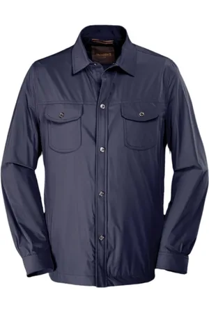 MOORER Jassen, Heren, Blauw, S, Waterafstotende Shirtjas Acqua Lijn