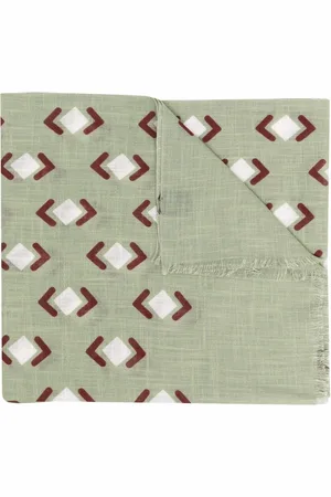 BARBA Accessoires, Heren, Groen, ONE Size, Katoen, Katoenen sjaal Made in Italy