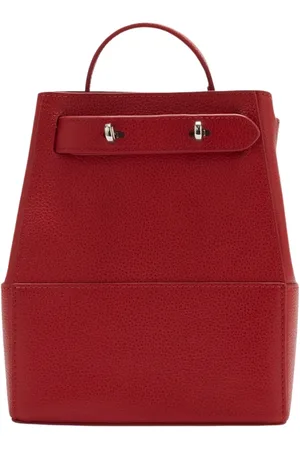 Silvian Heach Tassen, Dames, Rood, ONE Size, Leer, Leren Rugzak met Metalen Sluiting