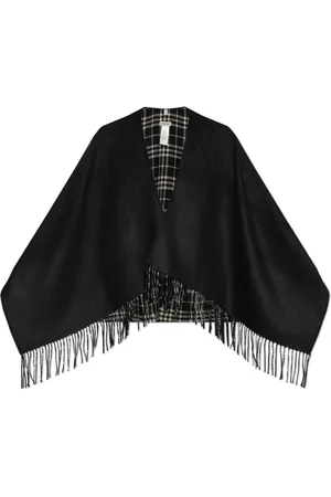 Burberry Jassen, Dames, Zwart, ONE Size, Wol, Wollen Poncho
