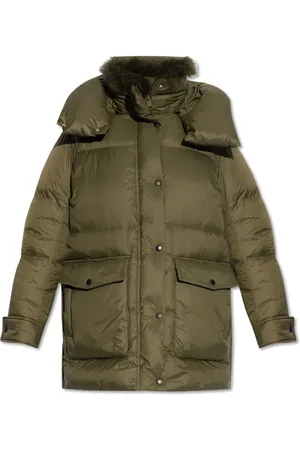 YVES SALOMON Jassen, Dames, Groen, XL, Donsjack met bontkraag