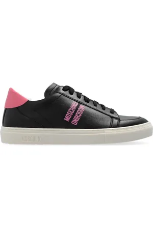 Moschino Schoenen, Dames, Zwart, 36 EU, Leer, Sneakers met logo