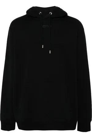Lanvin Sweatshirts & Hoodies, Heren, Zwart, L, Katoen, Zwarte Hoodie met Patch