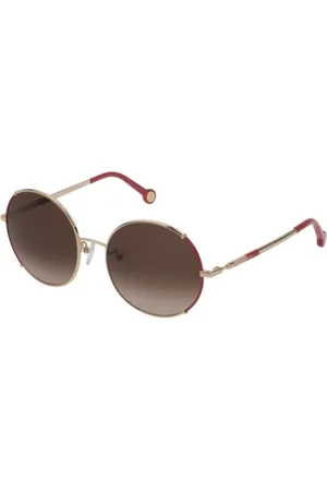 Carolina Herrera Accessoires, Dames, Roze, ONE Size, Roségouden metalen zonnebril