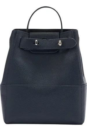 Silvian Heach Tassen, Dames, Blauw, ONE Size, Leer, Leren Rugzak met Handvat - New Martina