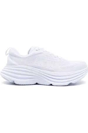 Hoka One One Schoenen, Dames, Wit, 37 1/3 EU, Wol, Witte Gebreide Sneakers met Dikke Zool