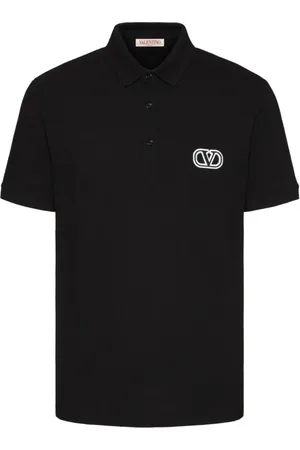 VALENTINO Tops, Heren, Zwart, S, Katoen, Zwarte T-shirts en Polos VLogo Signature