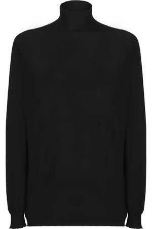 Rick Owens Truien, Heren, Zwart, L, Wol, Zwarte Wollen Coltrui