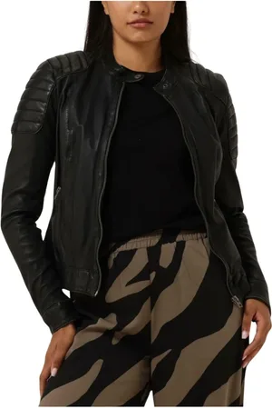 GOOSECRAFT Jassen, Dames, Zwart, S, Biker Leren Jas Zwart