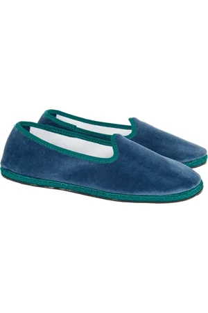 Gallo Blauwe Velvet Schoenen met Contrasterende Details