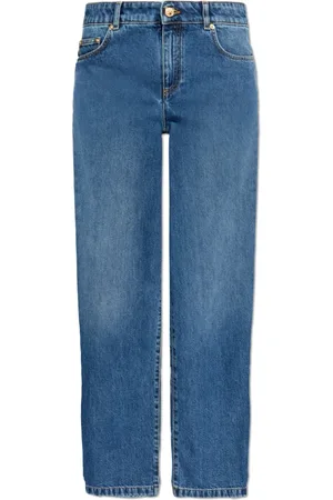 Moschino Jeans, Dames, Blauw, S, Katoen, Versleten jeans