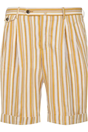 PT Torino Korte broeken, Heren, Geel, M, Katoen, Bermuda Shorts met Golvend Uiterlijk
