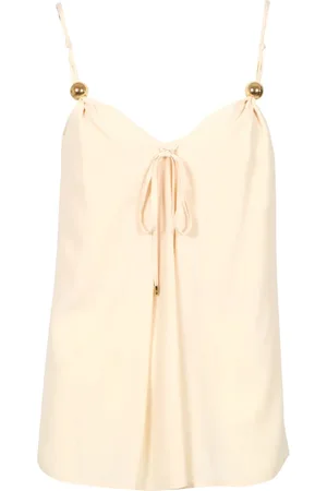 SIMONA CORSELLINI Tops, Dames, Oranje, XS, Ginger Top met Strik Detail