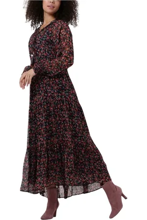 Moliin Kleedjes, Dames, Veelkleurig, S, Elena Maxi Jurk Blauw