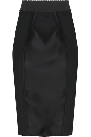 Dolce & Gabbana Rokken, Dames, Zwart, M, Satijn, Zwarte Marquisette Satijnen Korsetrok