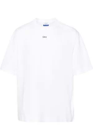 OFF-WHITE Tops, Heren, Wit, S, Katoen, Grafische Print T-shirts en Polos
