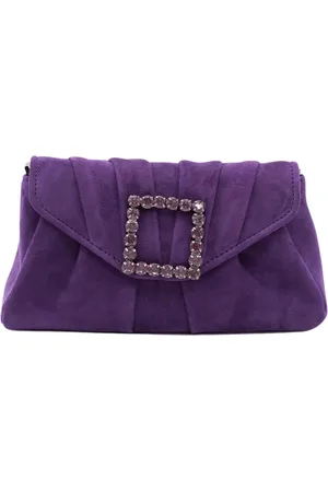Alma en Pena Tassen, Dames, Paars, ONE Size, Leer, Stijlvolle Gesp Versierde Crossbody Tas