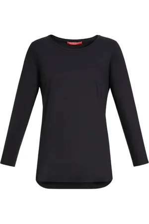 Persona by Marina Rinaldi Tops, Dames, Zwart, XL, Katoen, Elegante Zwarte Katoenen Blouse