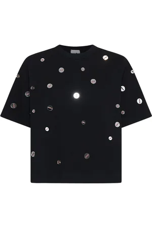 ALYSI Tops, Dames, Zwart, S, Katoen, Zwarte T-shirts en Polos met Spacchetti