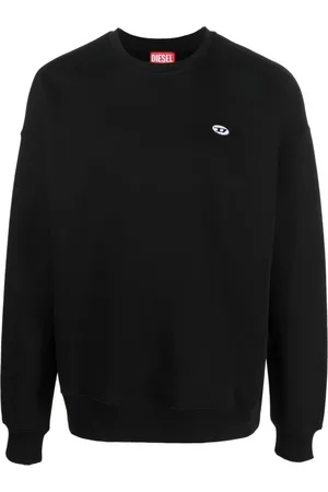 Diesel Sweatshirts & Hoodies, Heren, Zwart, XL, Katoen, Zwarte Trui Ronde Hals Lange Mouw