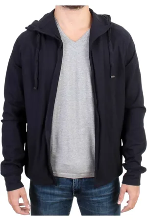 Costume National Sweatshirts & Hoodies, Heren, Blauw, M, Katoen, Blauwe Katoenen Hoodie Elegante Stijl
