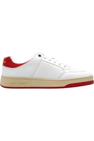 Saint Laurent Schoenen, Heren, Wit, 40 EU, Leer, Witte Leren Sneakers Ss 22
