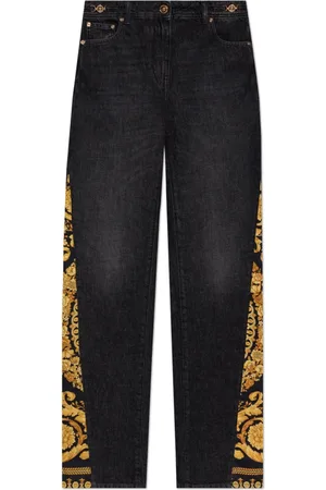 VERSACE Jeans, Dames, Zwart, W27, Denim, Jeans met Barocco-motief