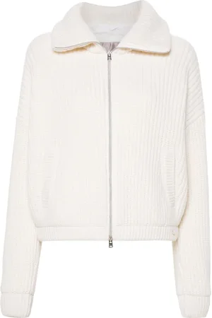 HERNO Truien, Dames, Wit, L, Wol, Stijlvol Wit Vest