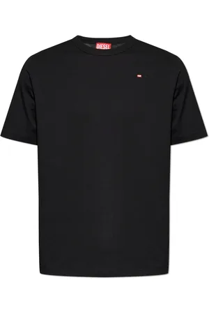 Diesel Tops, unisex, Zwart, L, Katoen, T-shirt T-Adjust-Microdiv