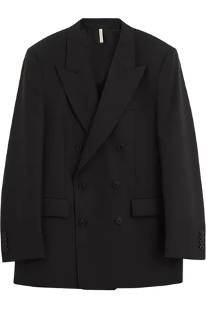 Sunflower Jassen, Heren, Zwart, S, Katoen, Zwarte Katoenen DB Blazer Jas