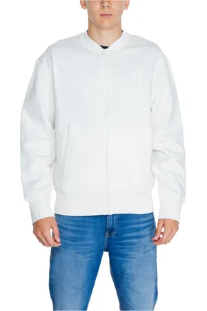 Calvin Klein Jassen, Heren, Wit, L, Katoen, Monologo Applique Sweater