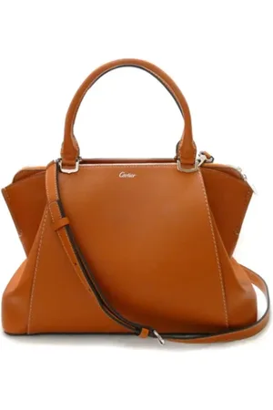 Cartier Pre-owned, Dames, Bruin, ONE Size, Pre-owned Fabric shoulder-bags