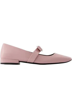 VERSACE Schoenen, Dames, Roze, 40 EU, Leer, Roze Leren Ballerina