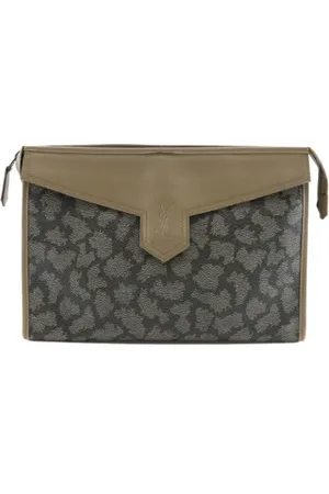 Saint Laurent Pre-owned, Dames, Bruin, ONE Size, Pre-owned Leather clutches
