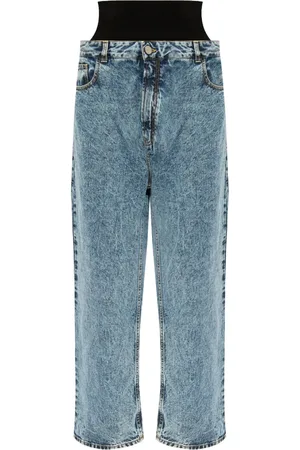 Alaïa Jeans, Dames, Blauw, M, Katoen, Blauwe Katoenmix Straight Leg Jeans