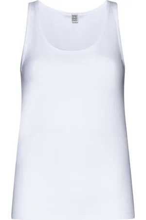 Totême Tops, Dames, Wit, M, Katoen, Gebreide Tanktop Wit