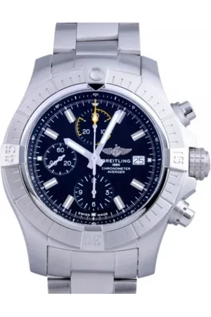 Breitling Pre-owned Pre-owned, Heren, Zwart, ONE Size, Pre-owned Stainless Steel watches
