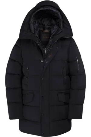 MOORER Mantels, Heren, Blauw, 2Xl, Kasjmier, Kasjmier Parka met Hoge Thermische Isolatie