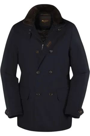 MOORER Mantels, Heren, Blauw, 4Xl, Acqua Double-Breasted Ganzendonsjas